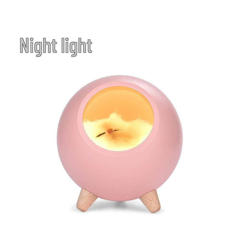 Creative Cat Atmosphere Night Light - USB Rechargeable, Children's Touch Bedside Lamp
