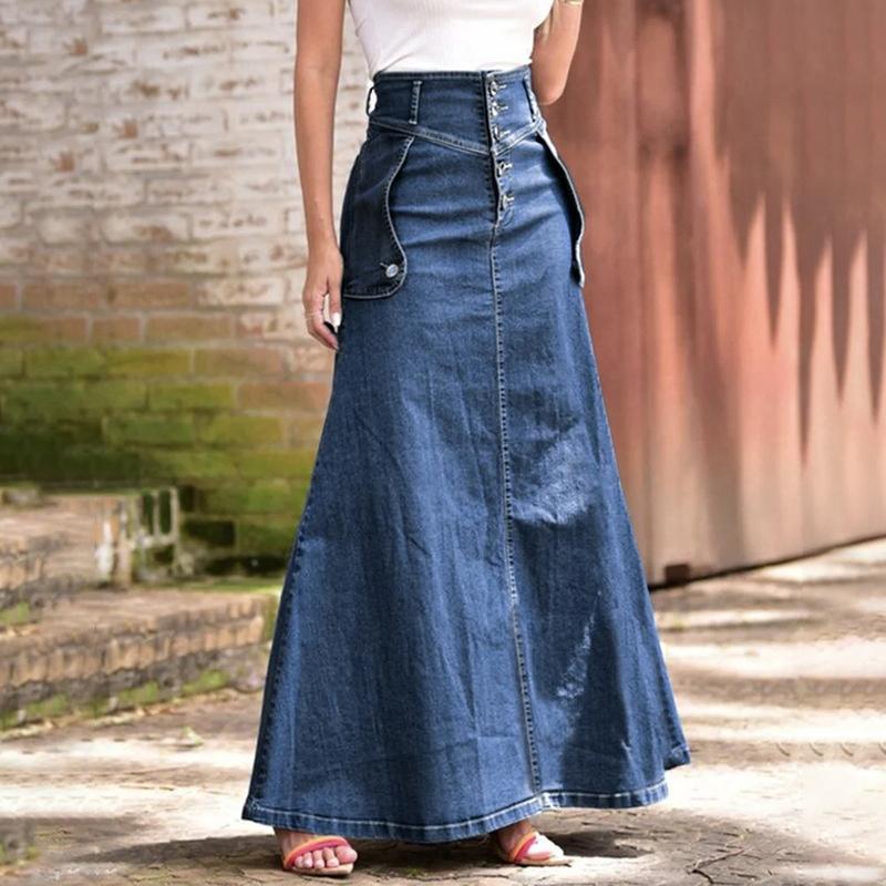 Women's Skirt 2026 Loose Fashionable Over-the-Knee Skirt Casual Long Skirt