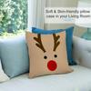 Christmas Cute Reindeer Pillow Case Short Plush Double-sided Print Square Throw Pillow Covers Sofa Home Cushion Decor