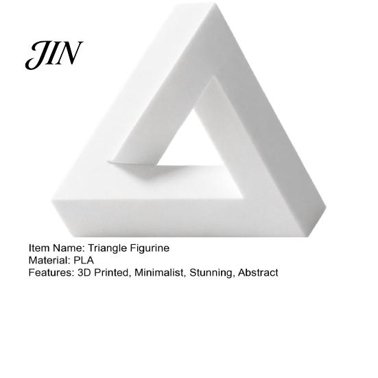 Exhibition Hall Decor Triangle Sculpture, 3D Printed Optical Illusion Figurine, Abstract Minimalist Geometric Desktop Decoration for Living