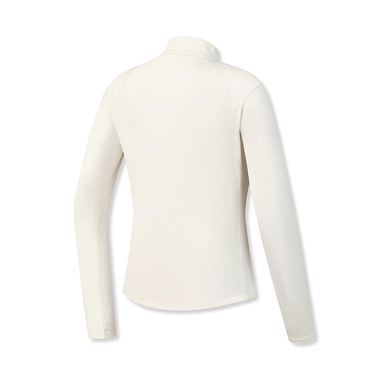 Fila Tennis Fleece Warm Fashion Classic Simple Casual Sports Training Tennis Versatile Half-Zip Slim Knit Long Sleeve T-Shirt Women Tops A11W613201FWT