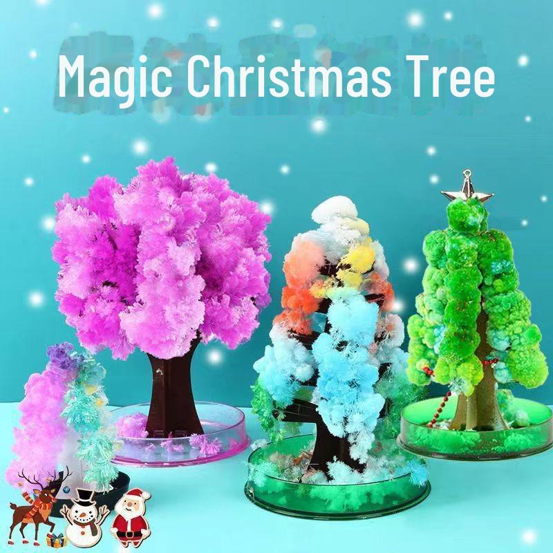 Albero di Natale magico di carta in fiore - Giocattolo creativo di albero di cristallo magico per il regalo di Natale dei bambini