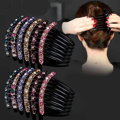 Vintage-Blumen-Haarspangen, modische Haarmacher, Dutt-Haarkämme, Kunststoff, glänzende Haarnadeln für Damen, Haar-Accessoires