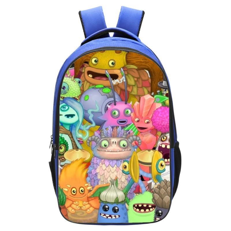 School Bag Monster Choir School Bag, Blue 16 Inch 13 Elementary School Backpack