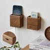 Wall-Mounted Remote Control Holder Bamboo Wood Phone Storage Holder Storage Organizer  Home Use