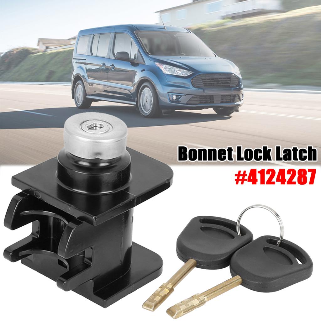 4124287 Hood Bonnet Lock Latch Parts Accessories With 2 Key For Ford Transit Connect 2000-2006 Connect 2002-2013 YC15-16B970-AD