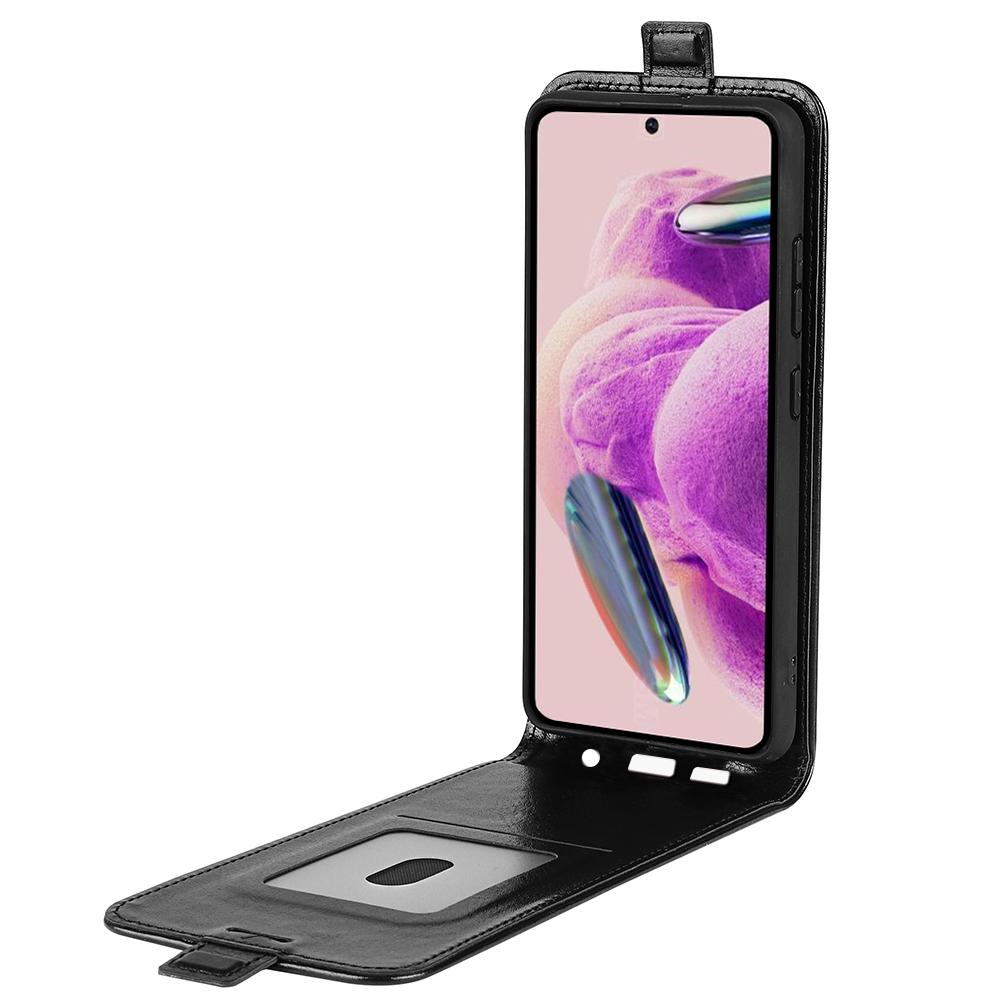 

For Xiaomi Redmi Note 12S 4G Vertical Flip PU Leather Phone Case with Card Slot Shock-absorbing Phone Cover Black