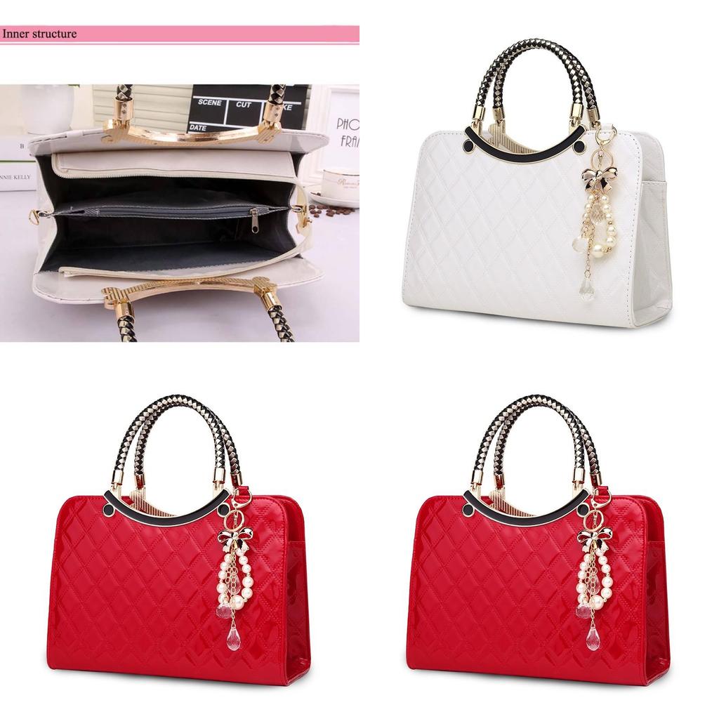 Fashionable Pu Leather Shoulder Bag With High Capacity And Rhombus Design For Women