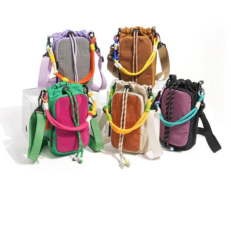 Dopamine Crossbody Water Bottle Bag Breathable Fabric Large Capacity Hands Free for Jogging Running