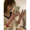 Womens Winter Warm Fleece-Lined Touchscreen Gloves With Finger Separation Korean Style