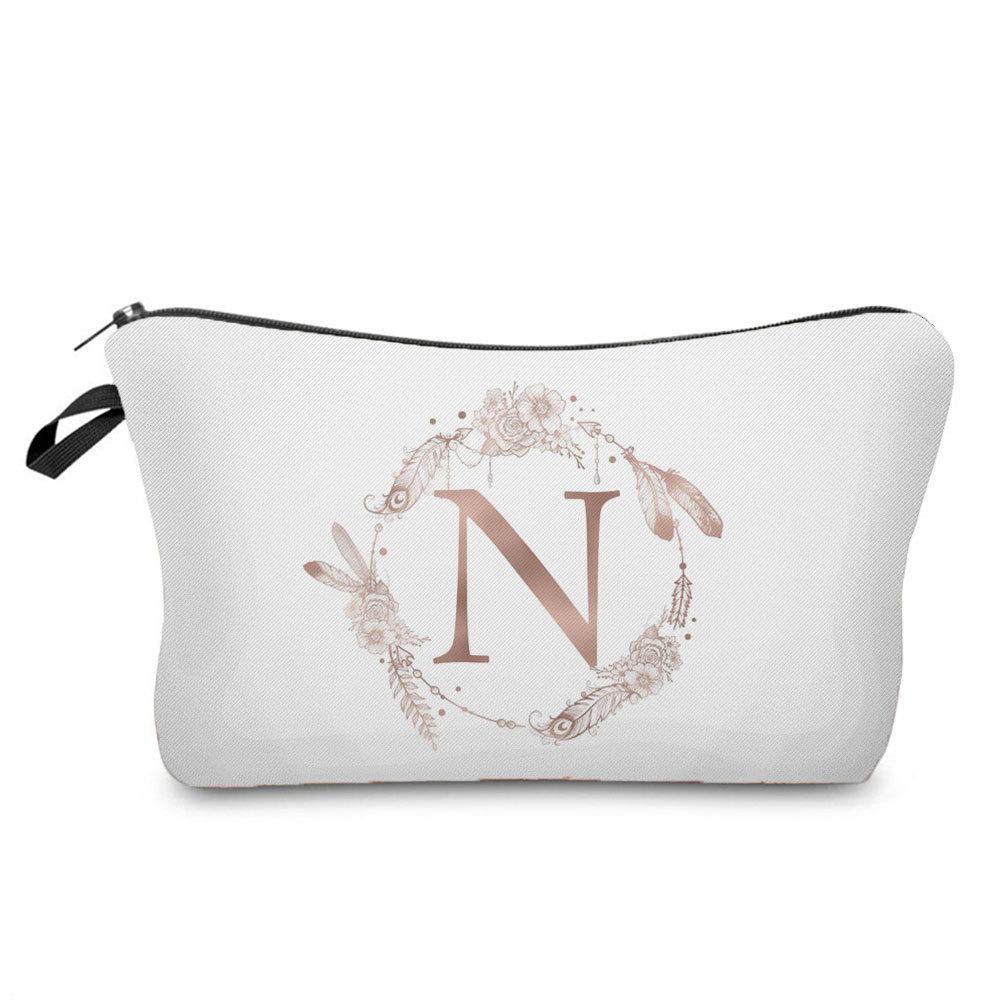 Women letter Print Cosmetic Bag Toiletries Organize Travel Storage Case