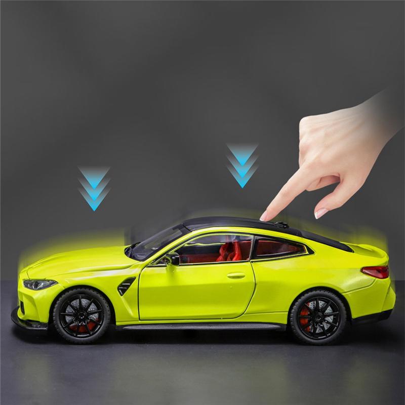 1/24 BMW M4 G82 Coupe Alloy Sports Car Model Diecasts Metal Vehicles Car Model Simulation Sound Light Collection Chlidrens Toys Gift