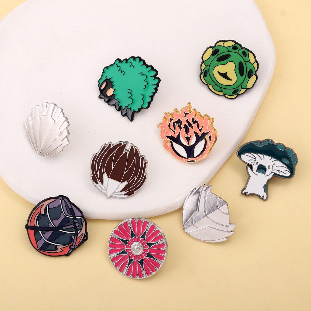 Cartoon Hollow Knight Lapel Caterpillar Pins Bone Nail The Pale King Grimm Brooch Enamel  Backpack Pin Women Men Badge Jewelry