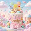 22Pcs Cake Toppers Set Candy Ice Cream Theme Decorations Kids Birthday Party Cupcake Toppers Cake Toppers Set Dessert Decor New
