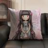 Cartoon SSantoro Gorjuss Cushion Cover Natural Linen Organic Fabric DoubleSided Printing Sofa Home Decor Gift Pillow Case