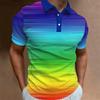 Neu im Sortiment Herren Poloshirt 3D-Druck Regenbogen Grafik Kurzarm T-Shirt Herren Locker Übergröße Golfshirt Oberteile Streetwear