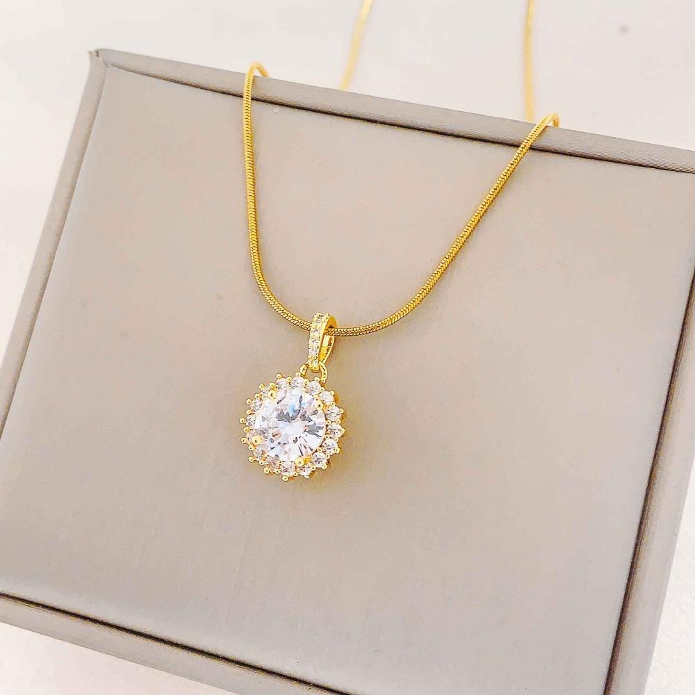 Necklace Women Do Not Fade Summer Small Cute Temperament Titanium Steel Necklace Versatile High-end Jewelry Simple Collarbone Chain