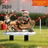 Christmas Reindeer Lawn Ornaments Elf Garden Stake, Santa Sleigh Acrylic Yard Stakes Sign, Outdoor Holiday Decoration for Pathway Winter Fairy