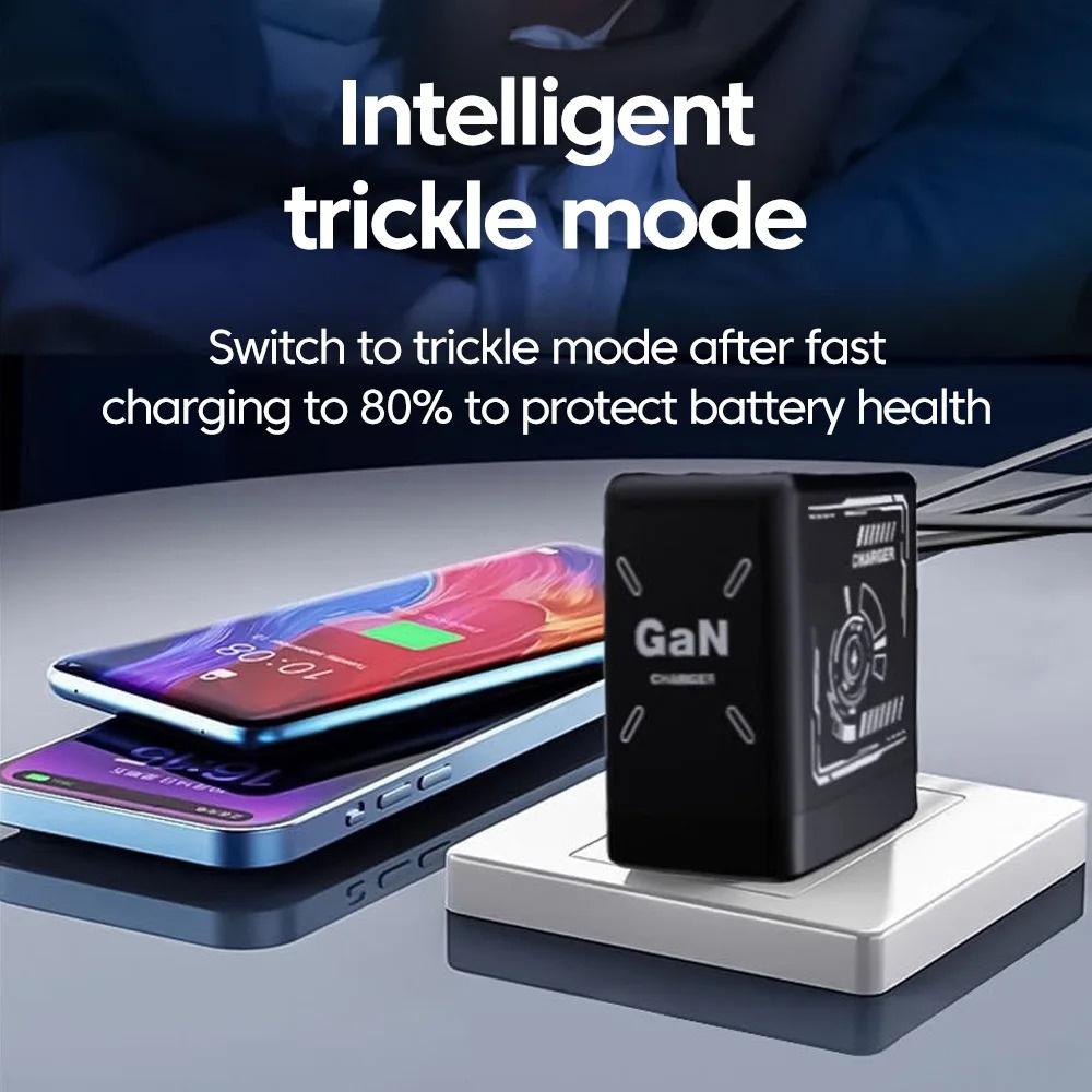 11W GaN PD1.1 Fast Charger with Retractable Type C Cable Foldable Adapter Portable Universal Charging Protection for Smartphones