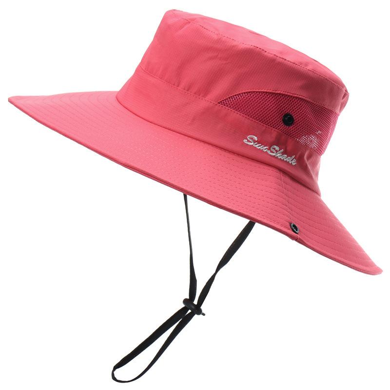 New men's and women's outdoor sun hat ponytail hole bucket hat sun protection sun hat outdoor hiking hat
