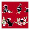 Somen Anbo Tenugui "Cat's Christmas" Hand-dyed 100% Cotton Tokkaoka Made In Japan 35cm X 100cm Cats Spending Christmas Day, Boots, Gift Boxes,