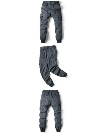 Men's European & American Style Elastic Waist Cargo Jogger Pants - Autumn/Winter Collection