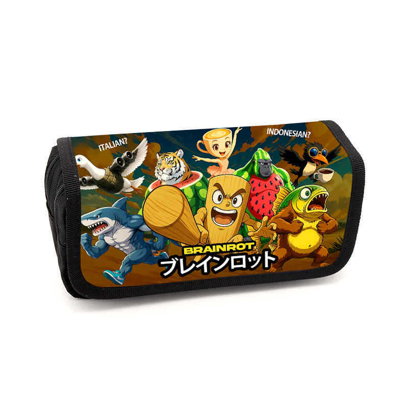 Brain Rot Pencil Case Animation Peripheral Storage Bag Stationery Pencil Case