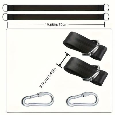 Heavy Camping Hammock Sling Set with Two Safety Latches and Tree Swing Sling Set