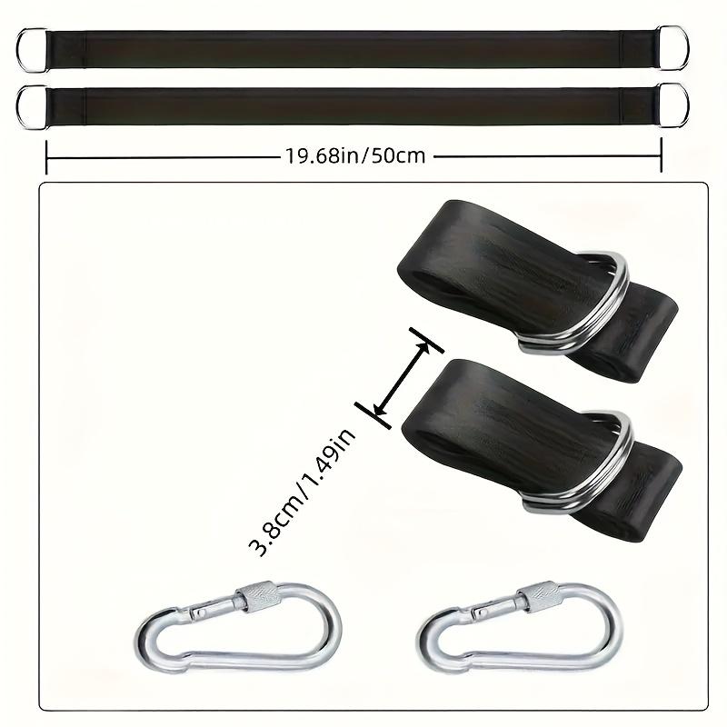 Heavy Camping Hammock Sling Set with Two Safety Latches and Tree Swing Sling Set