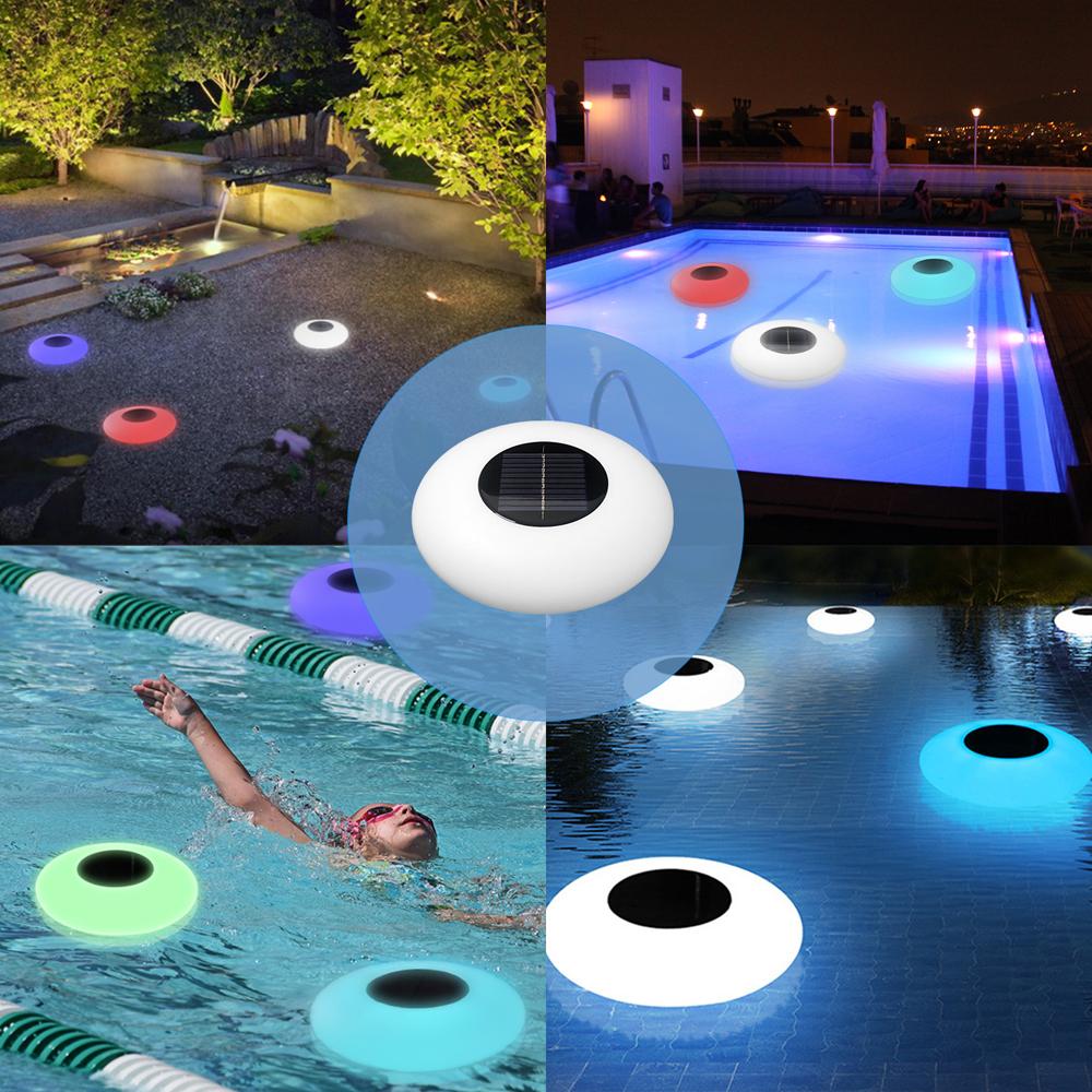 Solar Floats Pool Light IP67 Wodoodporne światło trawnikowe Kolorowe oświetlenie LED Ambient Light Wsparcie 16 kolorów 4