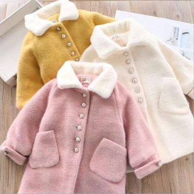 Girls Autumn Winter Jacket Velvet Fashion Winter Children Long Woolen Coat