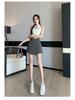 Frühling/Sommer 2026 Damen A-Linien-Rockhose mit unregelmäßigem Schlitz und Froschknopf im Neuen Chinesischen Nationalstil