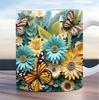 3D Spring And Summer Spring Flower Butterfly Butterfly Diamond Ceramic Coffee Mug Water Cup