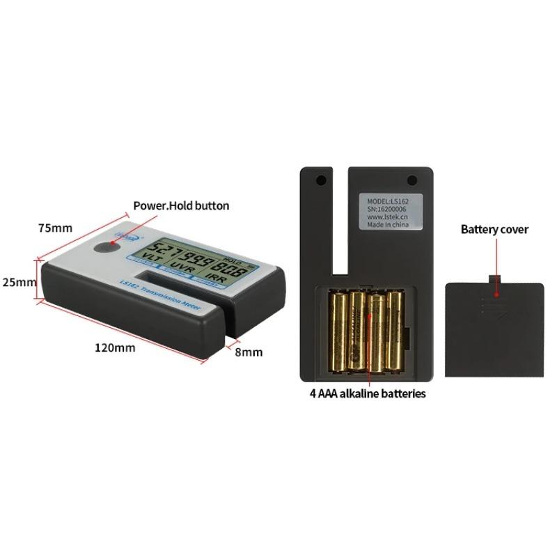 

LS162 /LS162A Portable Window Tint Transmission Meter Linshang Measure IR Rejection UV Blocking Rate Visible Light Transmittance LS162