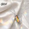 Colorful Faux Crystal Necklace Necklace Rectangular Pendant Stylish Lightweight Vine