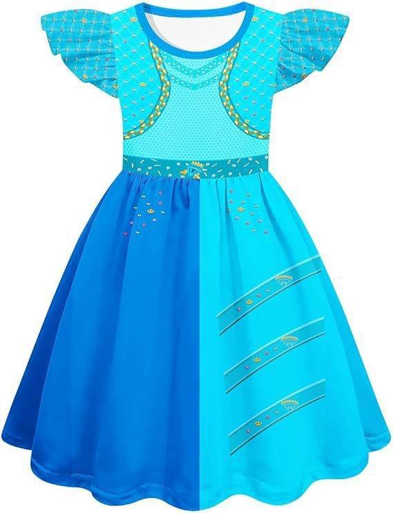 New Halloween Vampire Descendants 4 Children'S Flying Sleeve Dress 3D Printed Children'S Suit Skirt