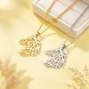 Retro Fashion Hollow Line Horsehead Necklace Stainless Steel Geometric Horsehead Animal Pendant Neck Chain Jewelry Gift