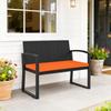 Two-Seater Rattan Garden Bench - Orange