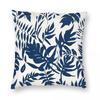 Boho Blue Indigo Leaves Pillowcase Polyester Linen Velvet Printed Zip Decorative Throw Pillow Case Car Cushion Cover