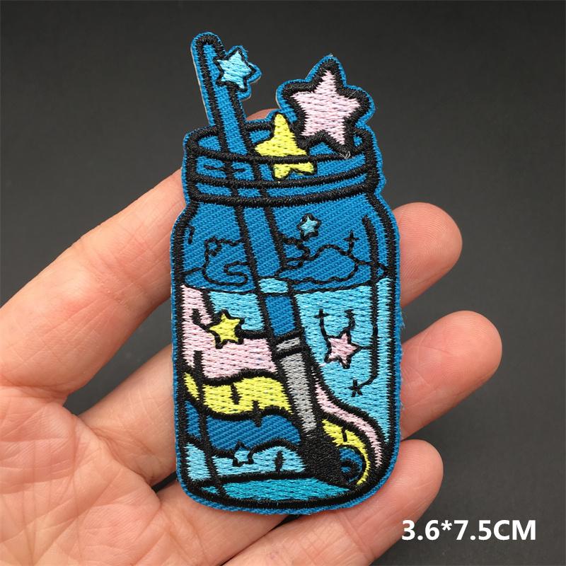 Embroidered Clothing Thermoadhesive Patches Iron-On Punk Landscape Embroidered Patches For Clothing Band Clorhing Stickers