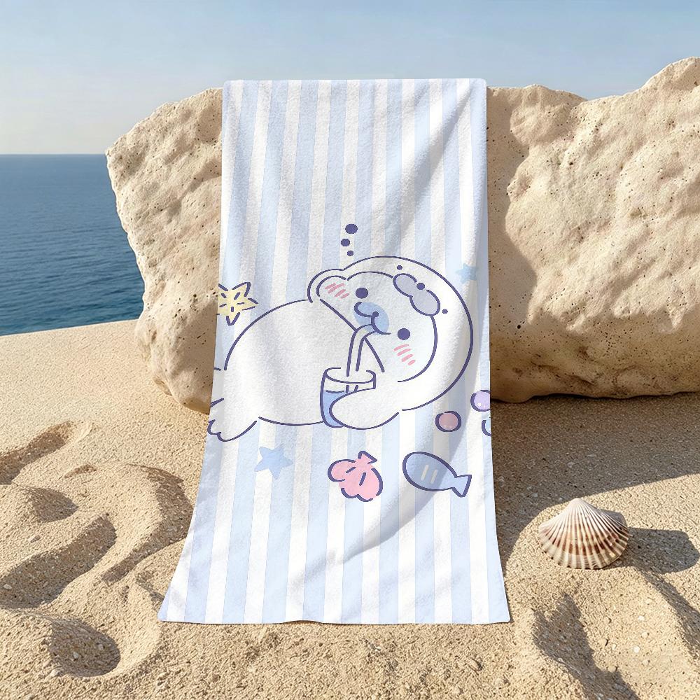 Cute cartoon M-Mamegoma Beach Towel For Beaches Yoga Studios Gyms Hot Springs Swimming Pools And Picnics