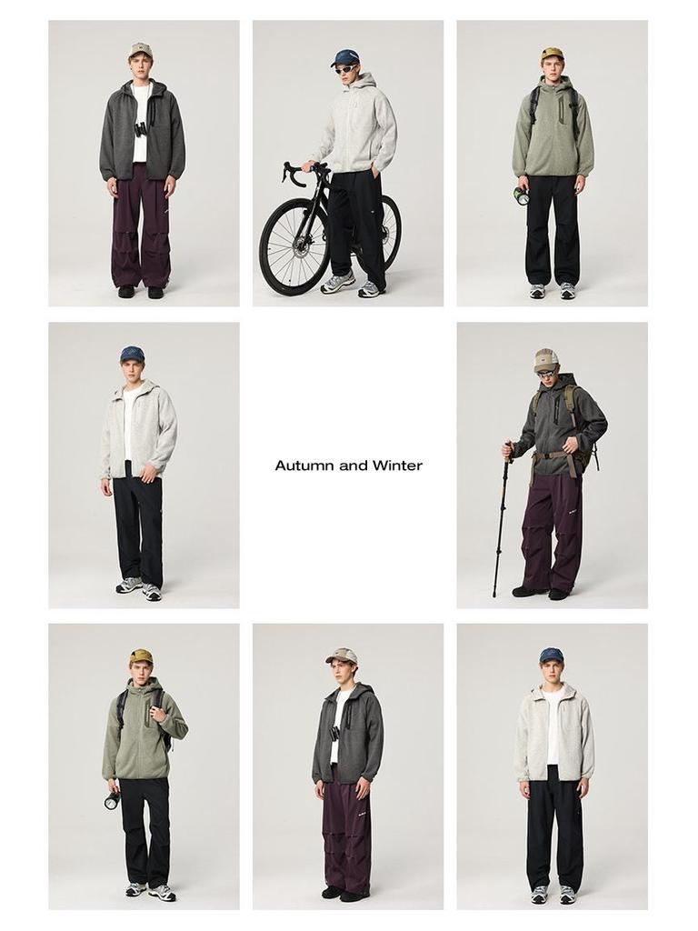 Men's Winter Fleece-Lined Hooded Sweatshirt Jacket