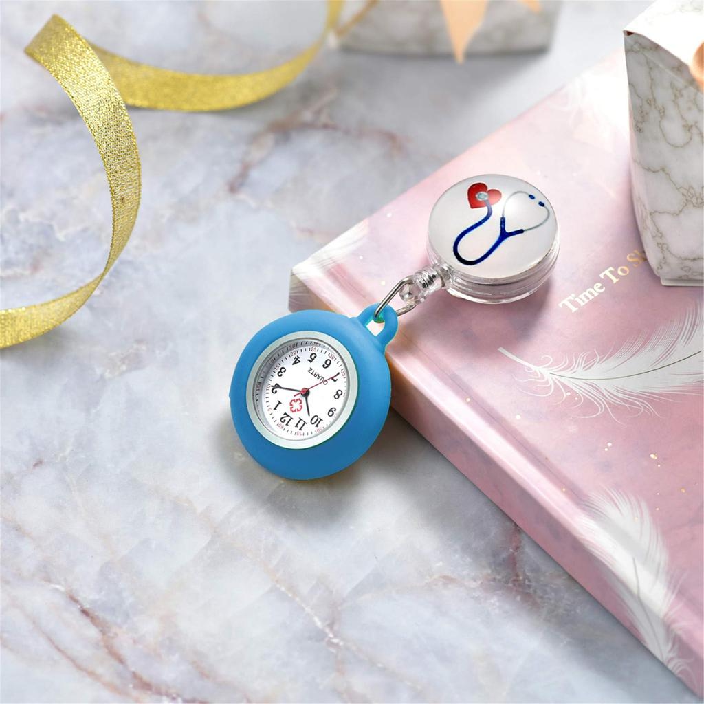 Lancardo Nurse Nurse Pocket Pocket Heart Nursery Blue Watch, Watch, Watch, Watch, Silicone, Removable, Stretchable, Men's, Women's, Cute, Stethoscope,