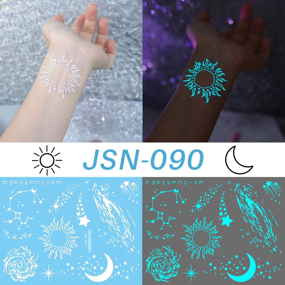 Rikaron Luminous White Henna Mandala & Butterfly Tattoo Stickers - Waterproof.