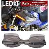 Motorcycle Smoke Hand Guards Handlebar Guards & Led Turn Signal Light For Suzuki