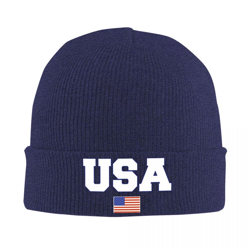 USA Printed Bonnet Hats Beanie Hats Printed Knit Hat Spring Casual Unisex Women Unisex Hippie Warm Caps