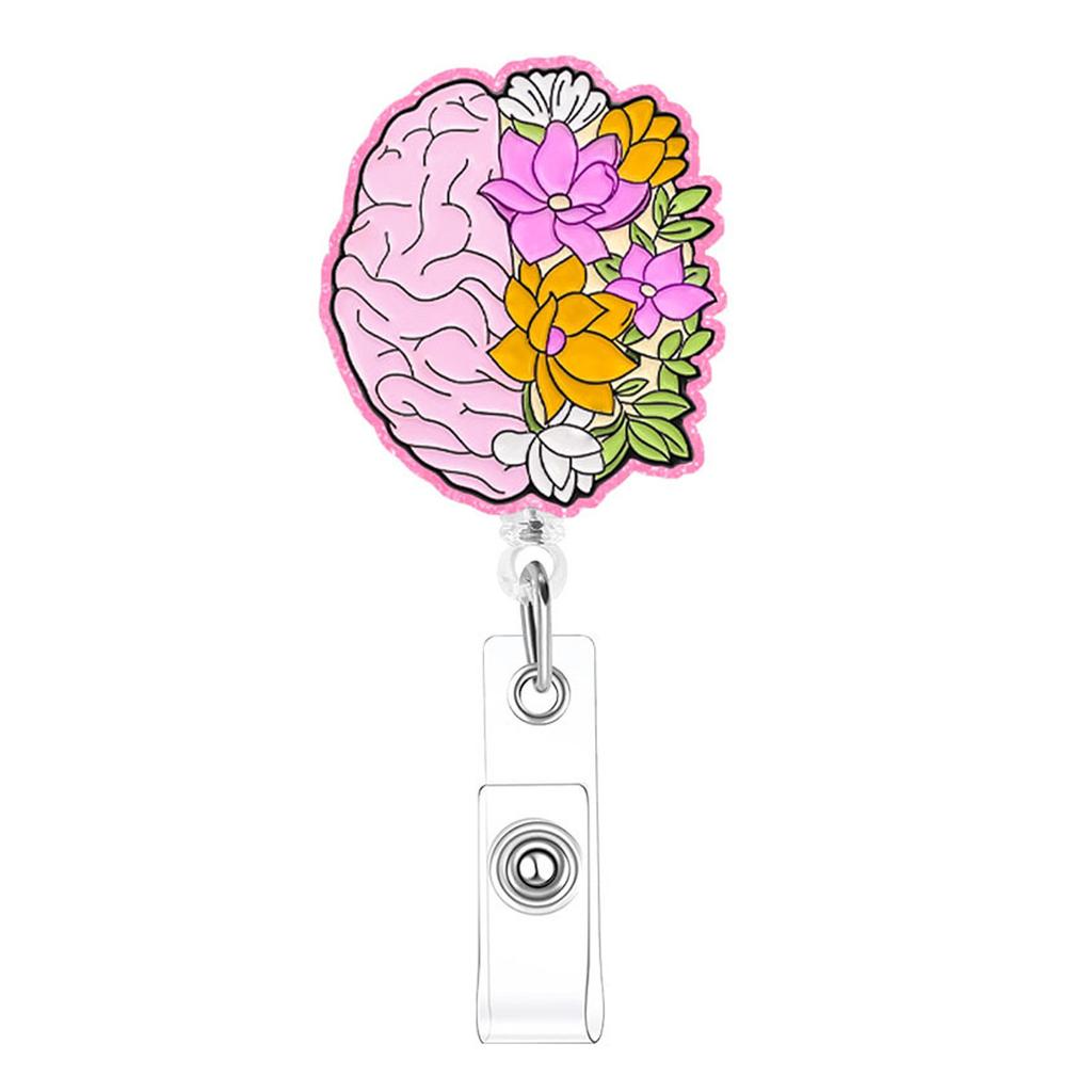 Glitter Acrylic Badge Holder Sturdy Ghost Id Card Holder Retractable Badge Reel Acrylic Pumpkin Badge Reel For Id Display Doctor