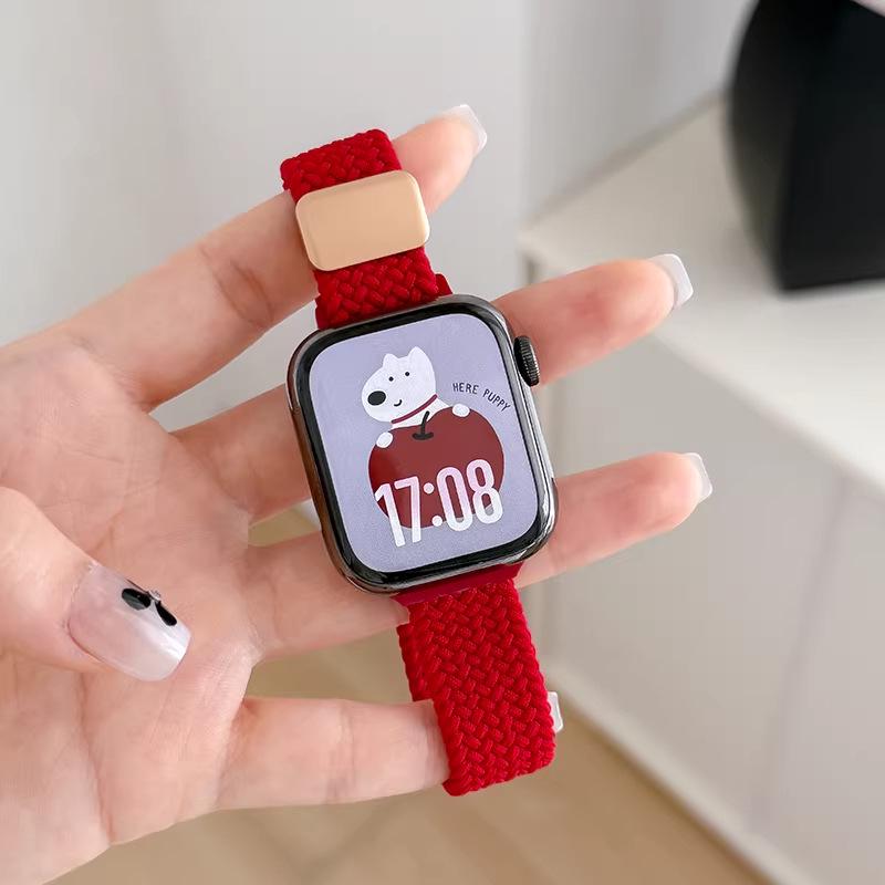 

Thin Nylon Braided Magnetic Strap for iWatch Series 11 S10 Apple Smartwatch - Spring/Summer Edition Compatible: iWatch 3/2/1 38mm