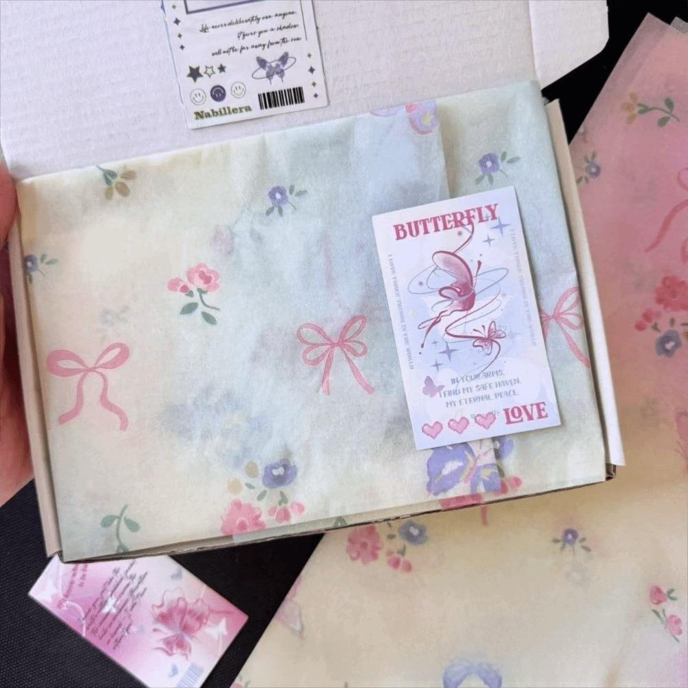 10PCS Hand-rubbed Bowknot Sydney Paper Cotton Texture Bowknot Design Cotton Paper Gift Wrapping Flower Wrapping