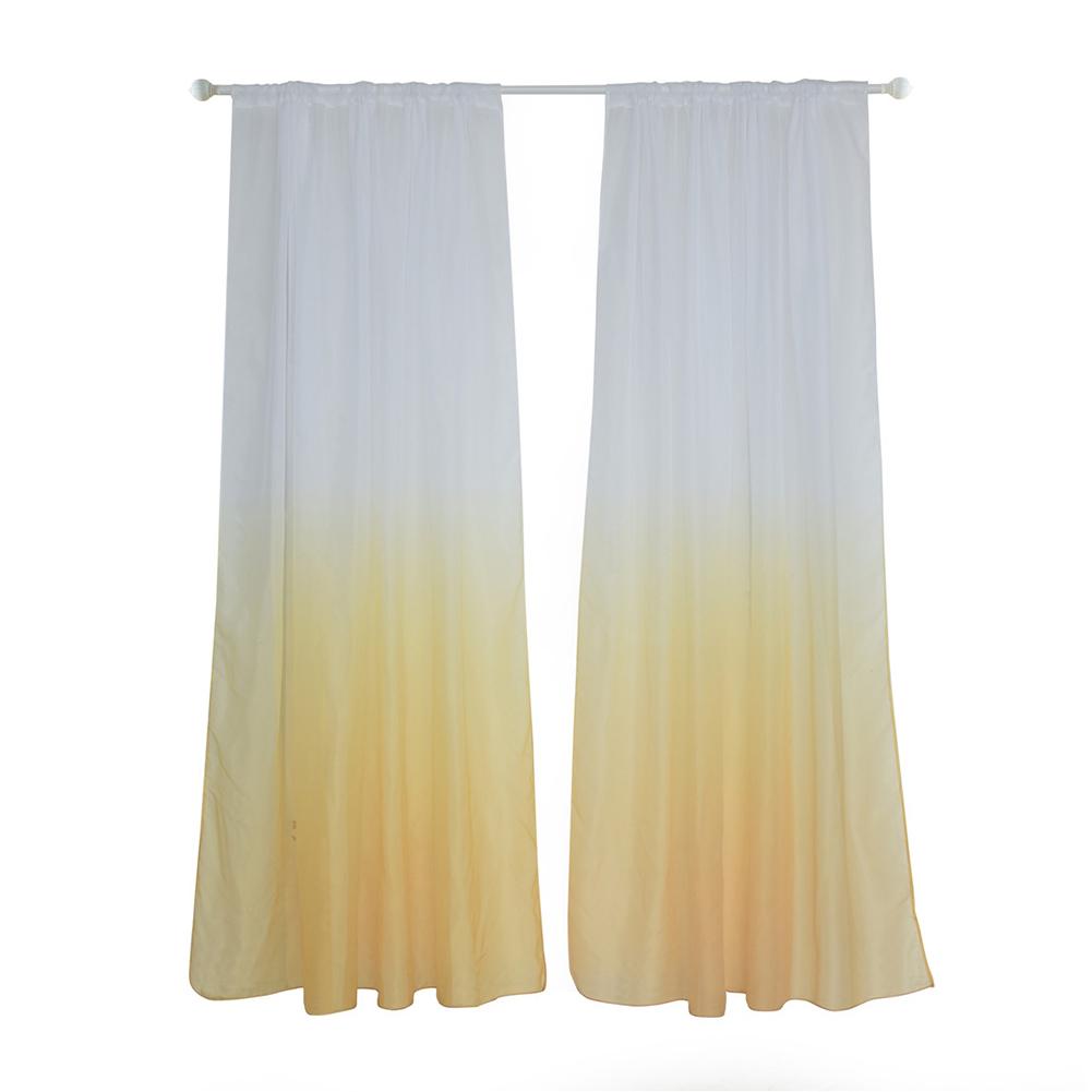 Yousheng Sheer Drape Valance Modern Gradient Color Window Tulle Curtain Bedroom Decor